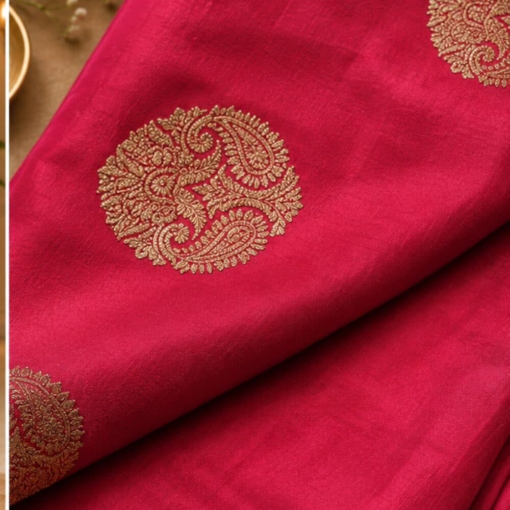 Fuchsia Booti Set, the weave in close detail