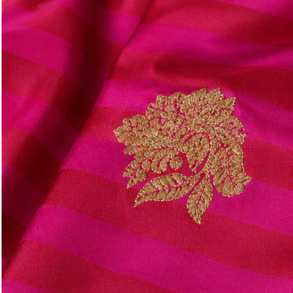 Fuchsia Magenta Stripe Set, the weave in close detail