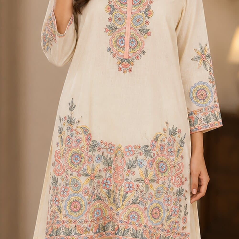 Ivory Pastel Co-ord, the weave in close detail