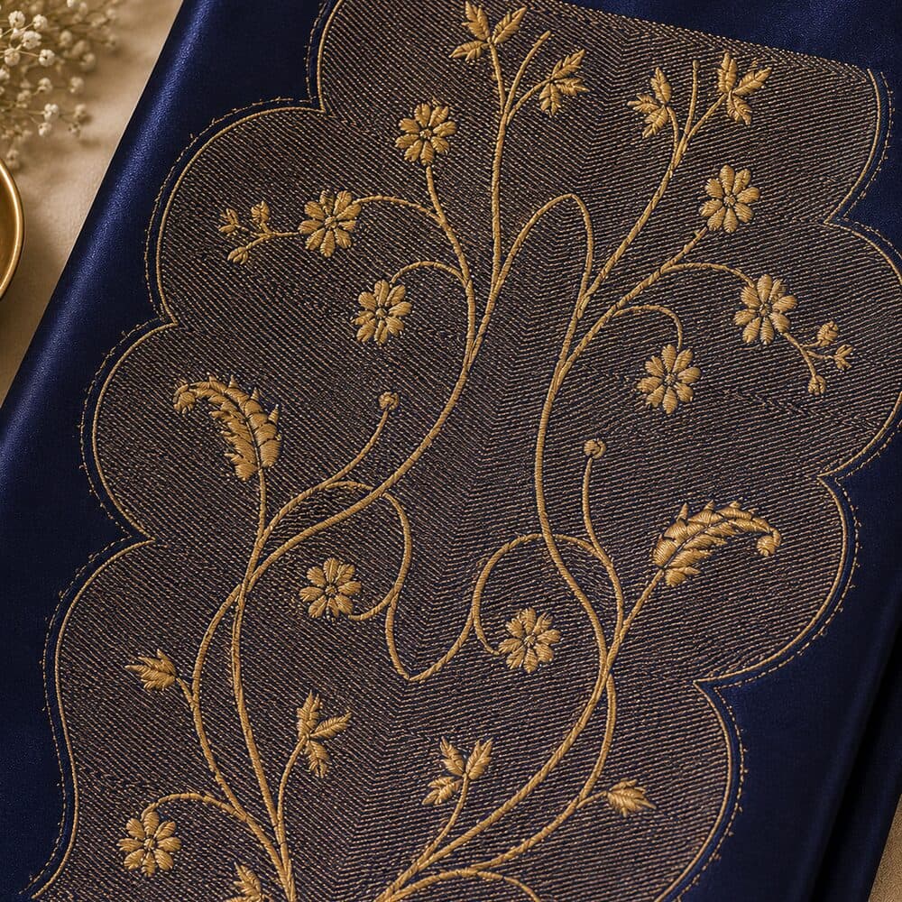 Navy Vine Set, the weave in close detail