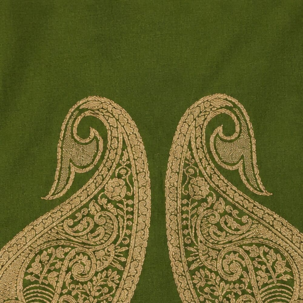 Olive Paisley Set, the weave in close detail