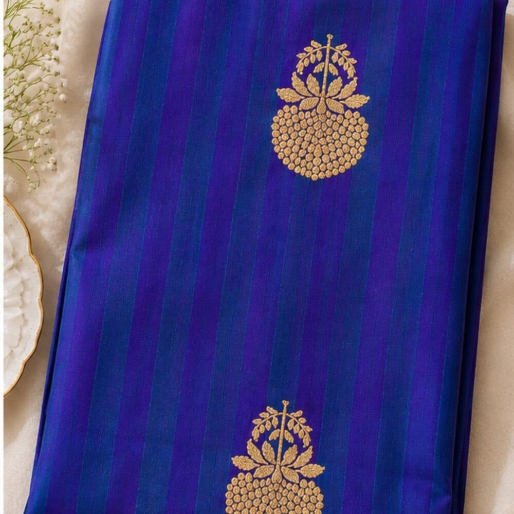 Royal Blue Stripe Set, the weave in close detail